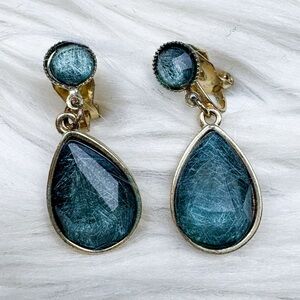 3 FOR $10 Aiori Blue Gold Drop Clip On Earrings